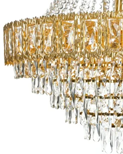 Online Beliani Lampadario MEKI Cristallo Oro Oro Trasparente