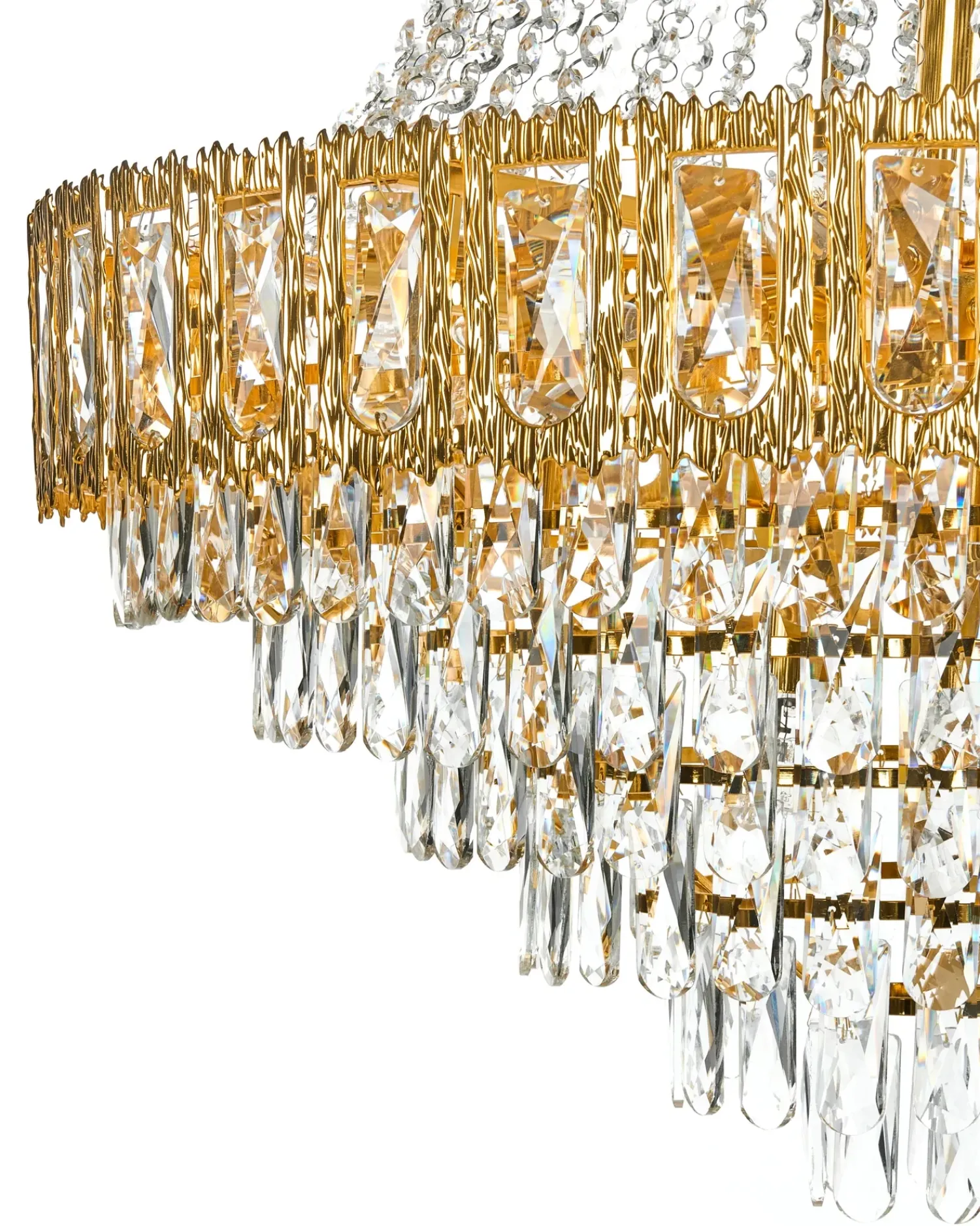 Online Beliani Lampadario MEKI Cristallo Oro Oro Trasparente