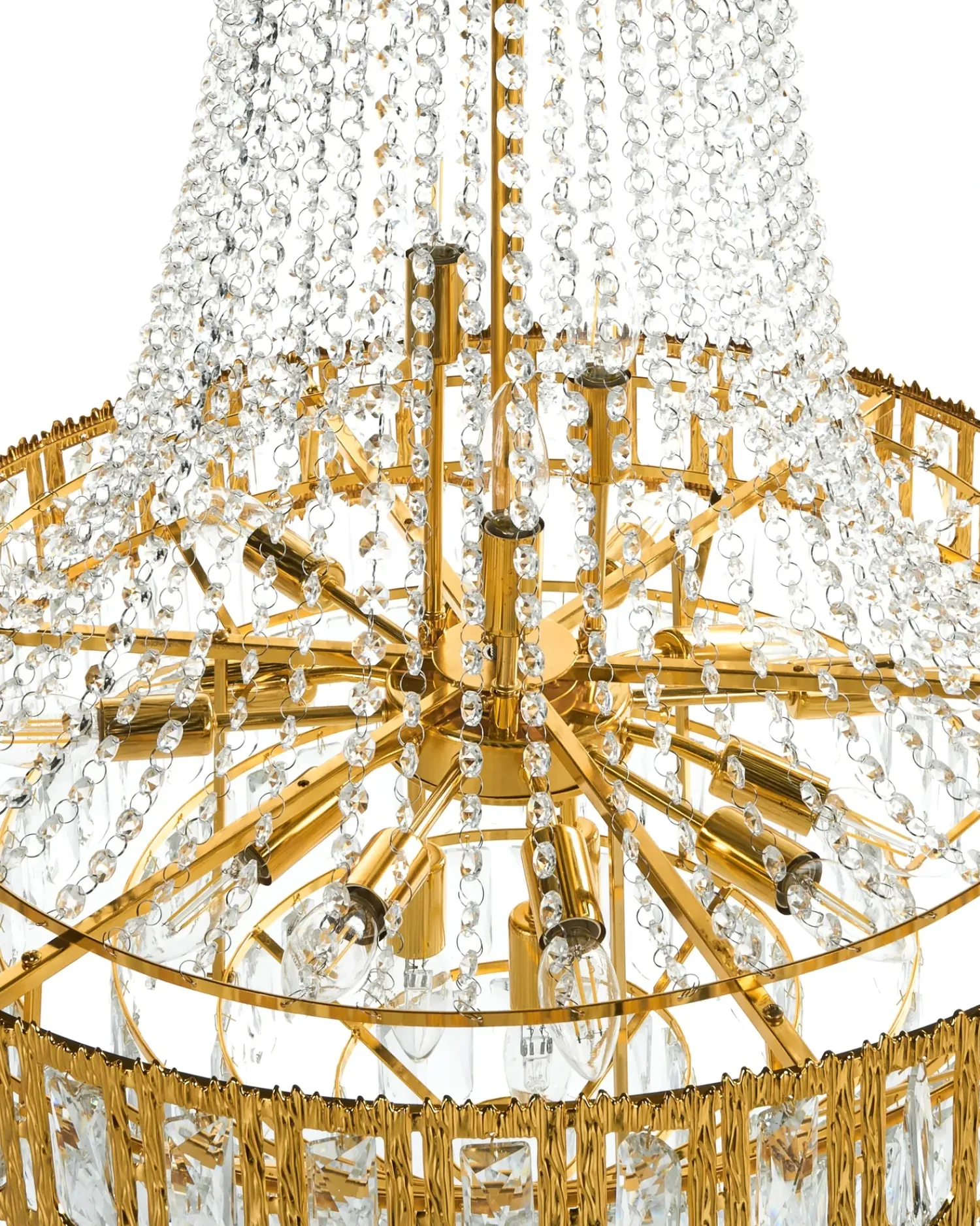 Online Beliani Lampadario MEKI Cristallo Oro Oro Trasparente