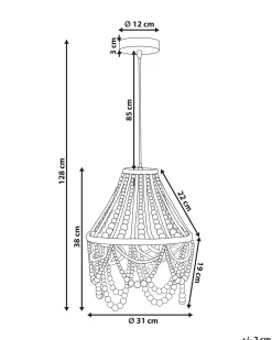 Best Beliani Lampadario MENIK Legno chiaro Marrone