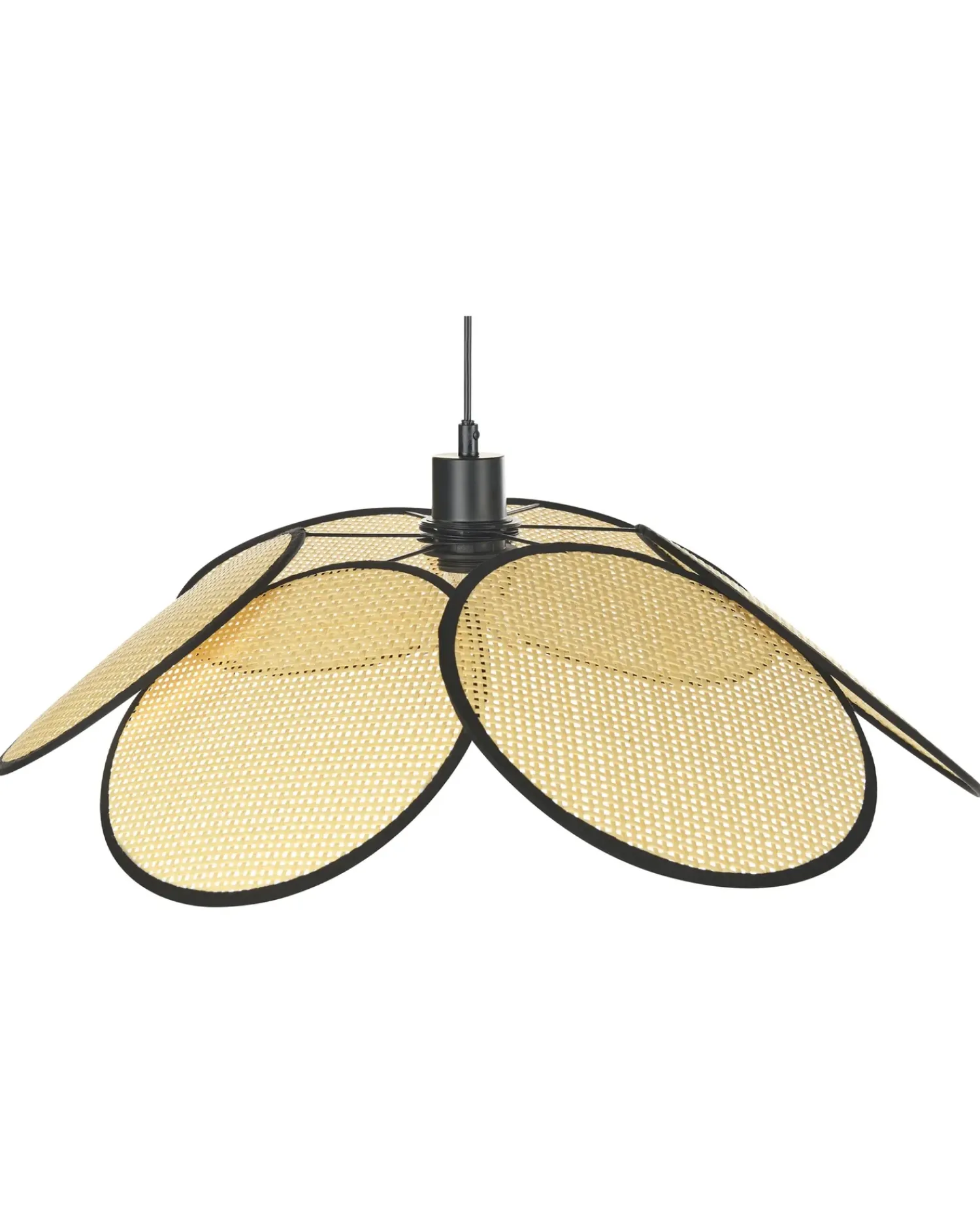 Hot Beliani Lampadario MEROO Carta Naturale Naturale Nero