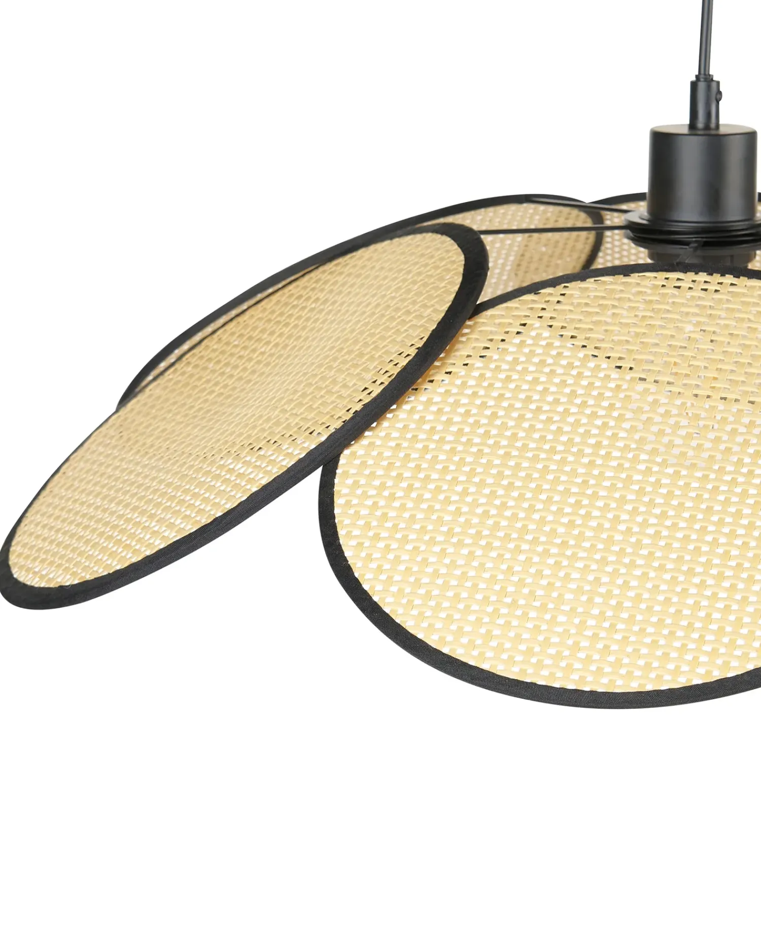 Hot Beliani Lampadario MEROO Carta Naturale Naturale Nero