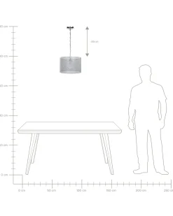 Beliani Lampadario MEZEN Metallo Grigio