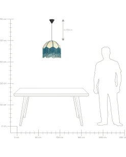 Sale Beliani Lampadario MILAGRO Blu Naturale Blu