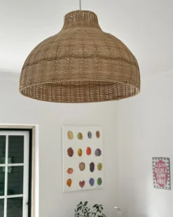 Hot Beliani Lampadario MILLIAN Rattan Marrone chiaro Beige Naturale