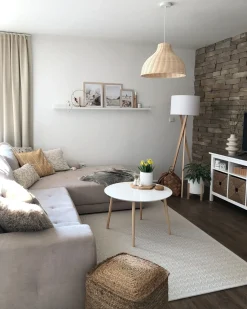 Hot Beliani Lampadario MILLIAN Rattan Marrone chiaro Beige Naturale