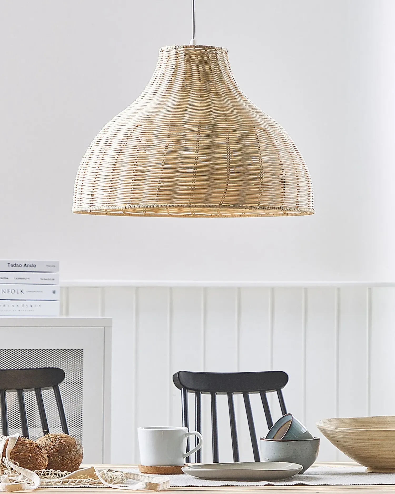Hot Beliani Lampadario MILLIAN Rattan Marrone chiaro Beige Naturale