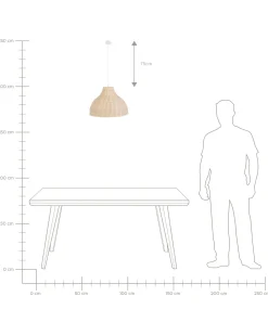 Hot Beliani Lampadario MILLIAN Rattan Marrone chiaro Beige Naturale