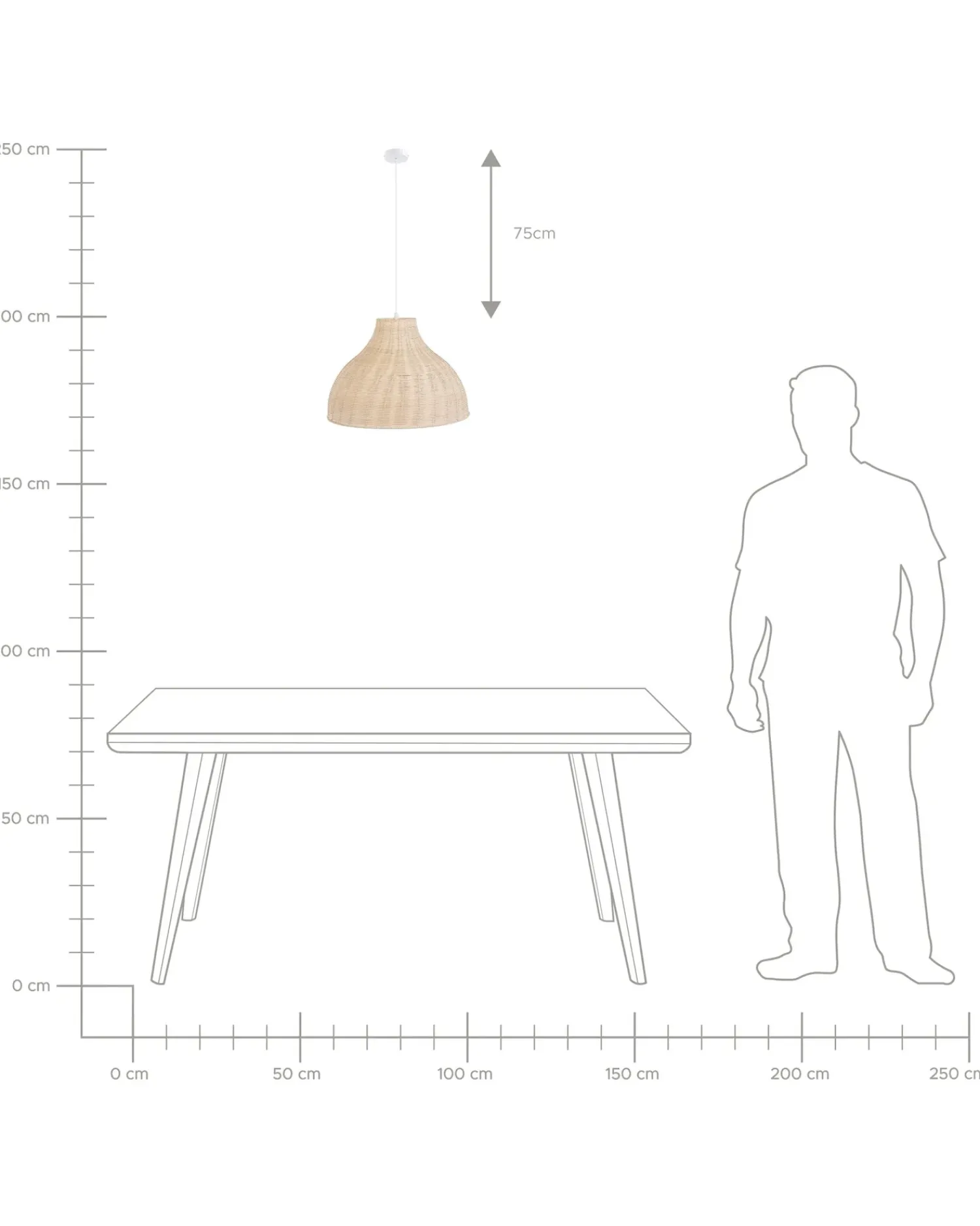 Hot Beliani Lampadario MILLIAN Rattan Marrone chiaro Beige Naturale