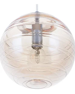 Beliani Lampadario MIRNA Vetro Oro Oro Trasparente
