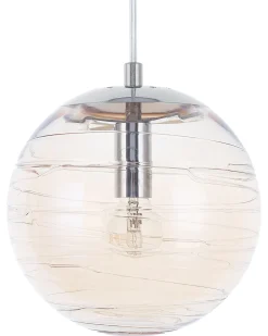 Beliani Lampadario MIRNA Vetro Oro Oro Trasparente
