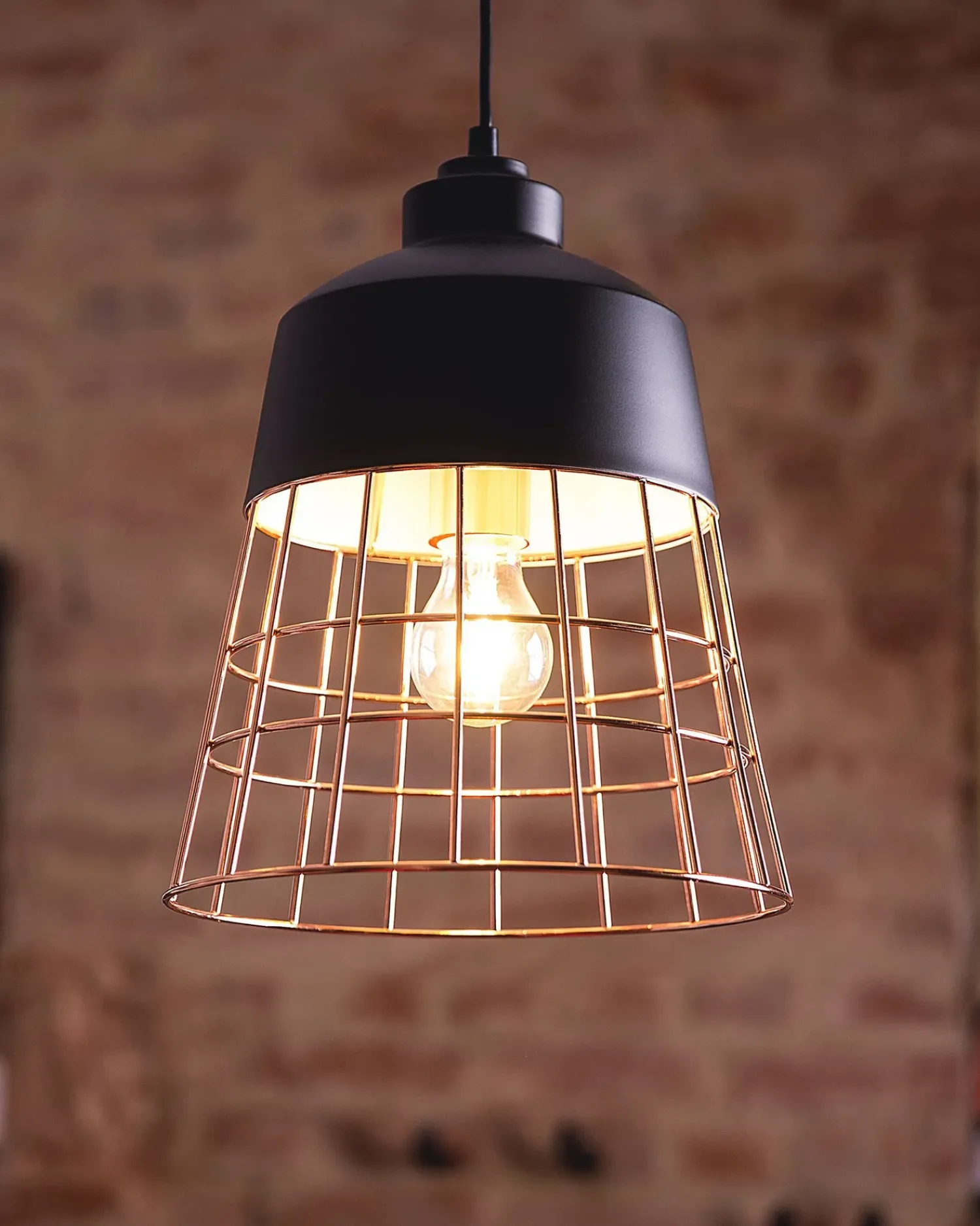 Online Beliani Lampadario MONTE Metallo Nero Rame Nero