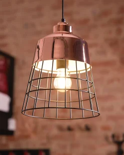 New Beliani Lampadario MONTE Metallo Rame Rame Nero