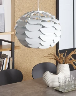 Outlet Beliani Lampadario MOSELLE Metallo Bianco