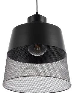 Online Beliani Lampadario MUGA Metallo Nero Trasparente Nero