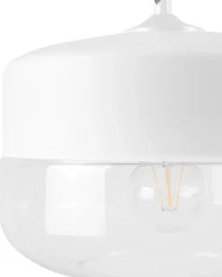 Hot Beliani Lampadario MURRAY Vetro Bianco Bianco Trasparente