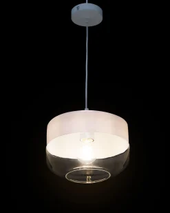 Hot Beliani Lampadario MURRAY Vetro Bianco Bianco Trasparente
