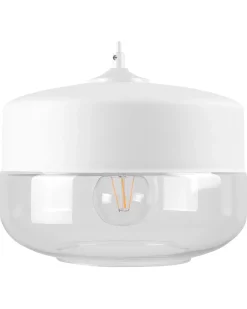 Hot Beliani Lampadario MURRAY Vetro Bianco Bianco Trasparente