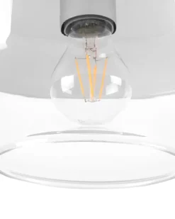 Hot Beliani Lampadario MURRAY Vetro Bianco Bianco Trasparente