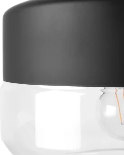 Clearance Beliani Lampadario MURRAY Vetro Nero Trasparente Nero