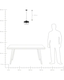 Clearance Beliani Lampadario MURRAY Vetro Nero Trasparente Nero