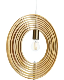 Best Beliani Lampadario MURRELL Legno di pioppo Marrone chiaro Bianco Marrone