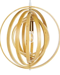 Best Beliani Lampadario MURRELL Legno di pioppo Marrone chiaro Bianco Marrone