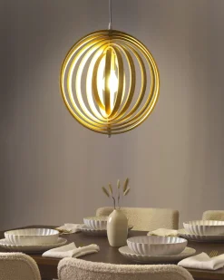 Best Beliani Lampadario MURRELL Legno di pioppo Marrone chiaro Bianco Marrone