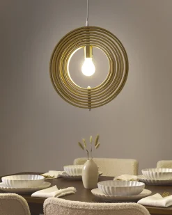 Best Beliani Lampadario MURRELL Legno di pioppo Marrone chiaro Bianco Marrone