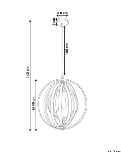 Best Beliani Lampadario MURRELL Legno di pioppo Marrone chiaro Bianco Marrone
