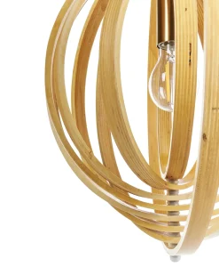 Best Beliani Lampadario MURRELL Legno di pioppo Marrone chiaro Bianco Marrone