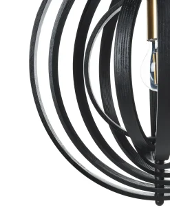 Discount Beliani Lampadario MURRELL Legno di pioppo Nero Bianco Nero