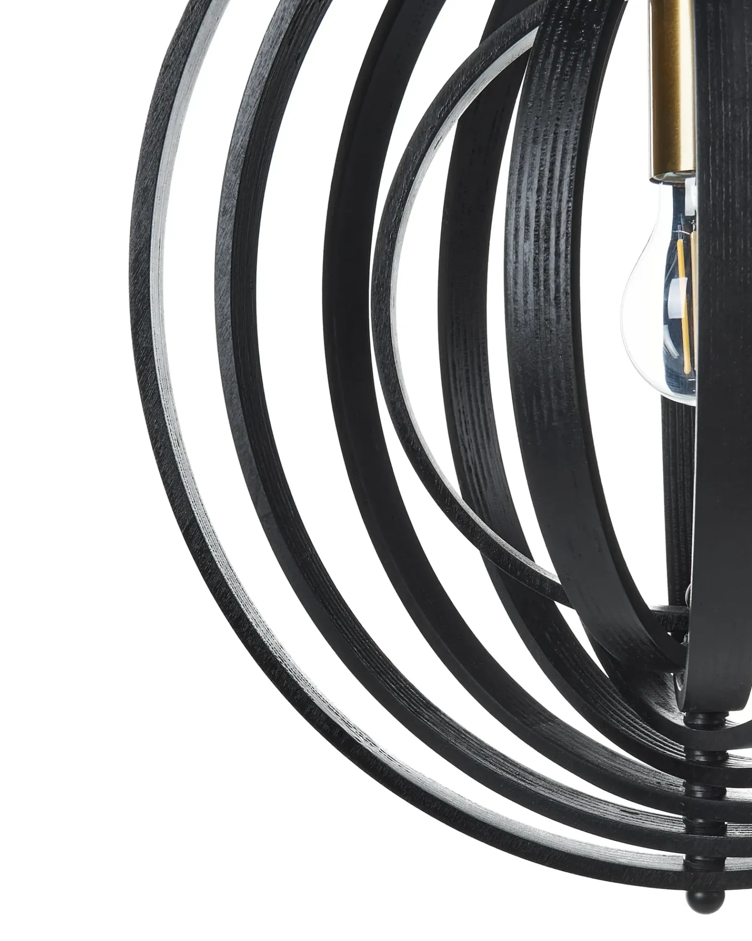 Discount Beliani Lampadario MURRELL Legno di pioppo Nero Bianco Nero