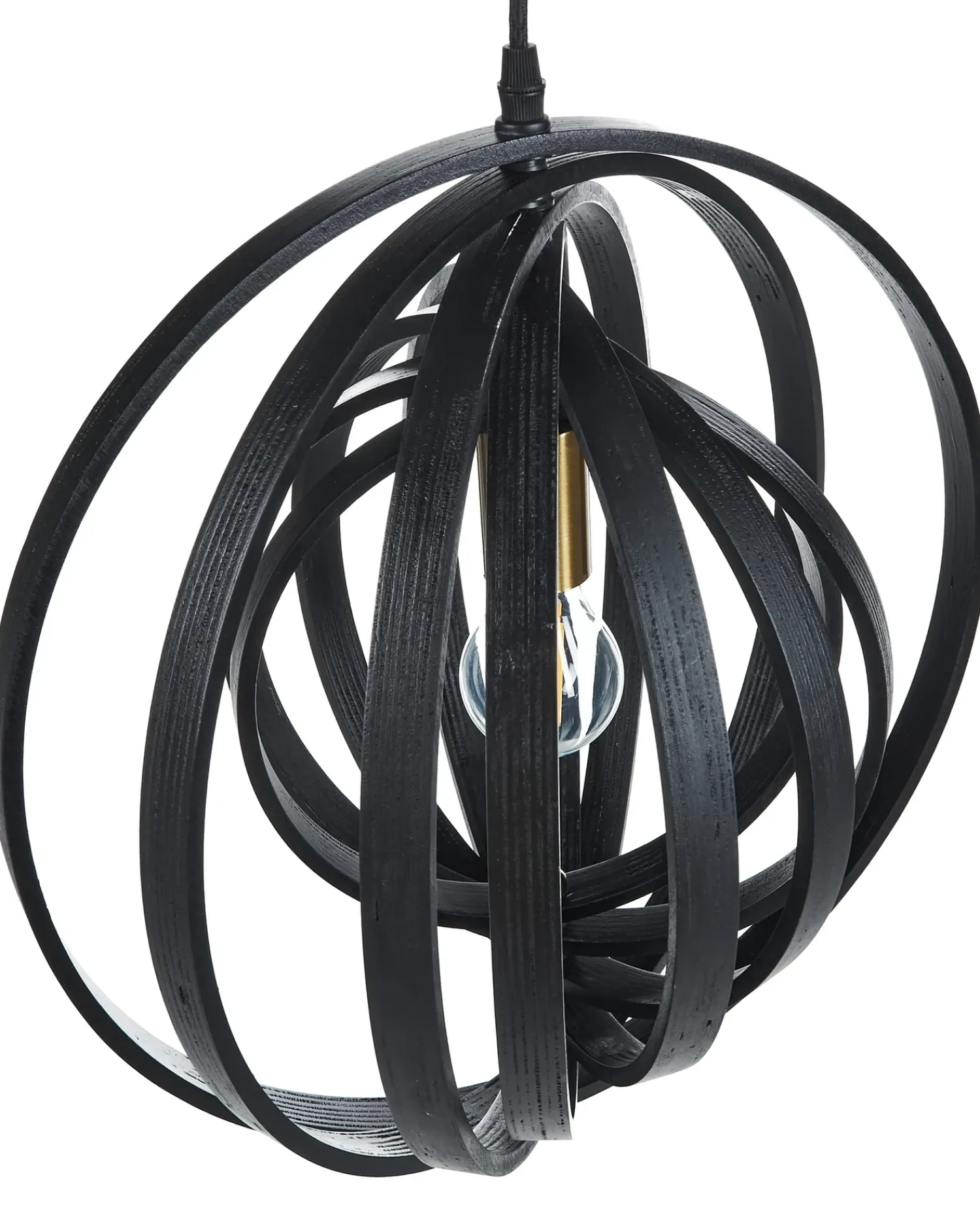 Discount Beliani Lampadario MURRELL Legno di pioppo Nero Bianco Nero