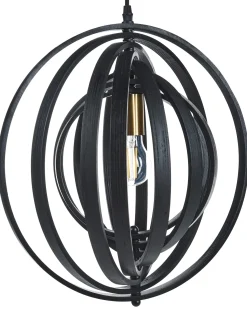 Discount Beliani Lampadario MURRELL Legno di pioppo Nero Bianco Nero