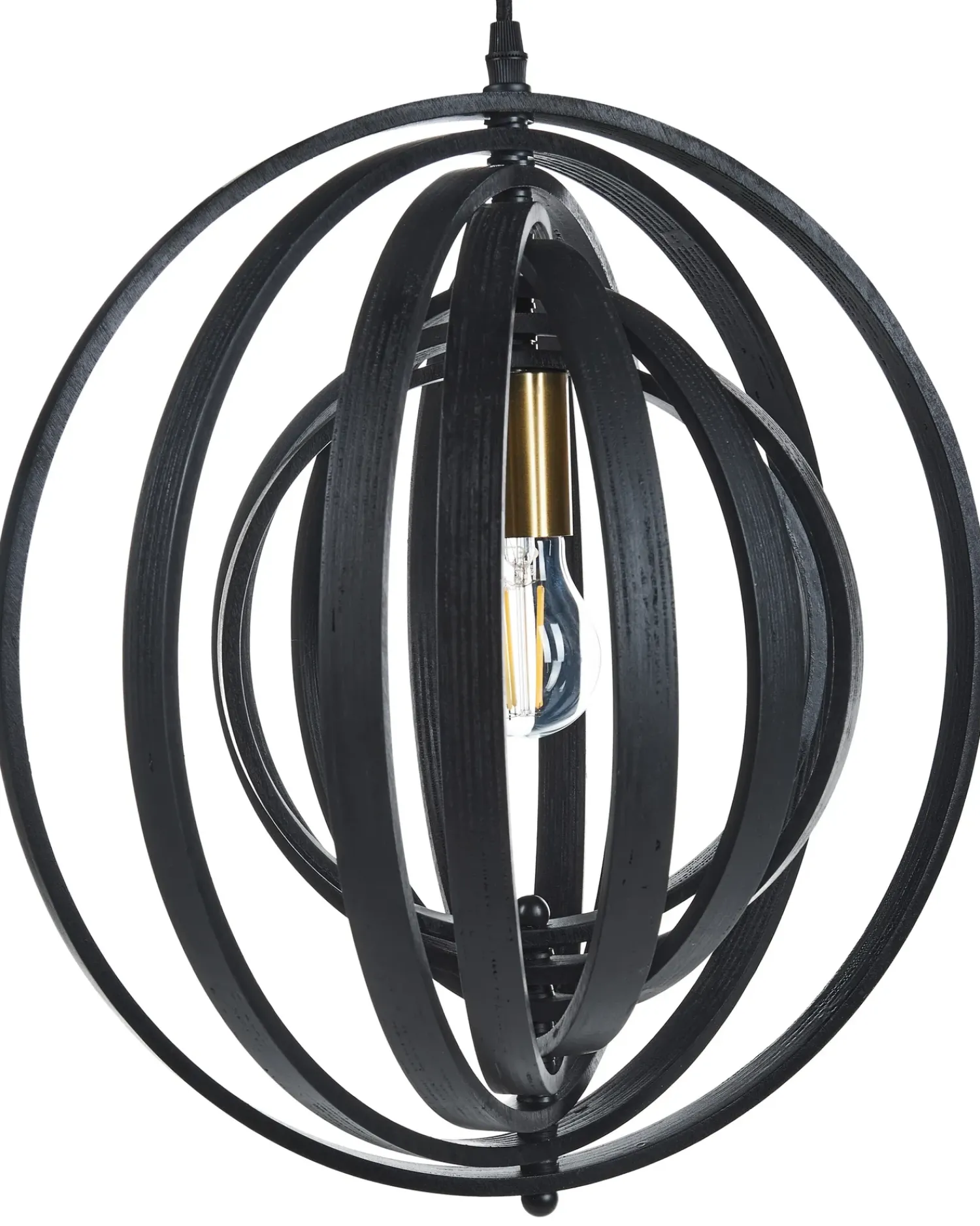 Discount Beliani Lampadario MURRELL Legno di pioppo Nero Bianco Nero