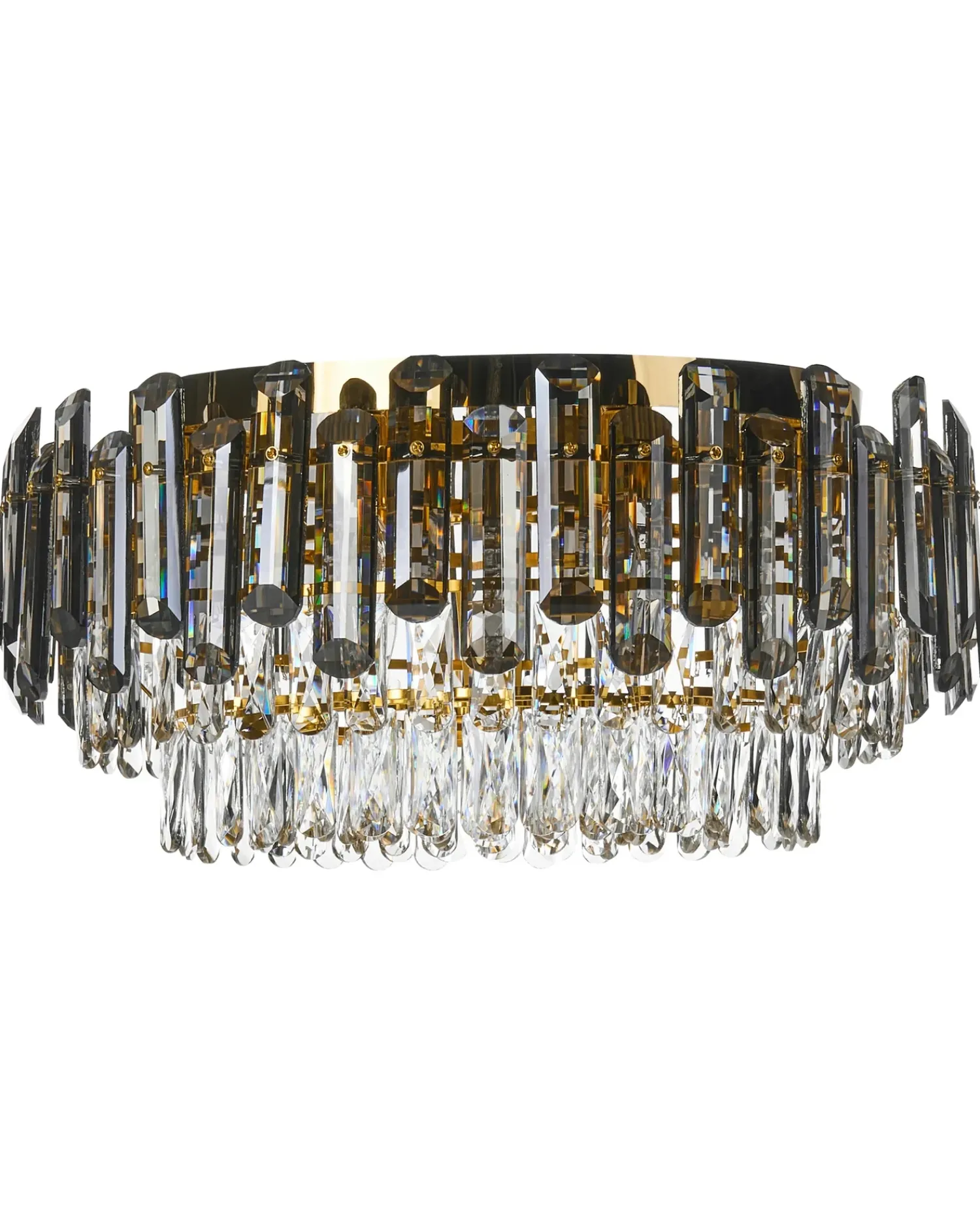 Best Beliani Lampadario NERI Cristallo Argento Oro Argento