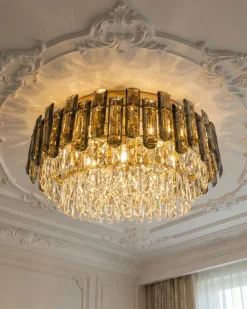 Best Beliani Lampadario NERI Cristallo Argento Oro Argento