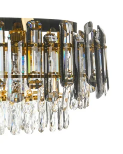Best Beliani Lampadario NERI Cristallo Argento Oro Argento