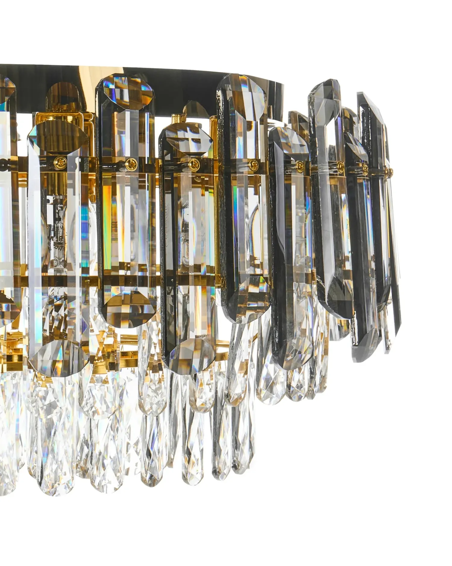 Best Beliani Lampadario NERI Cristallo Argento Oro Argento