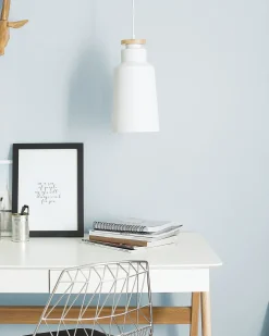 Sale Beliani Lampadario NEVA Metallo Bianco Bianco Marrone