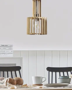 Beliani Lampadario NIARI Marrone chiaro Bianco Marrone Trasparente
