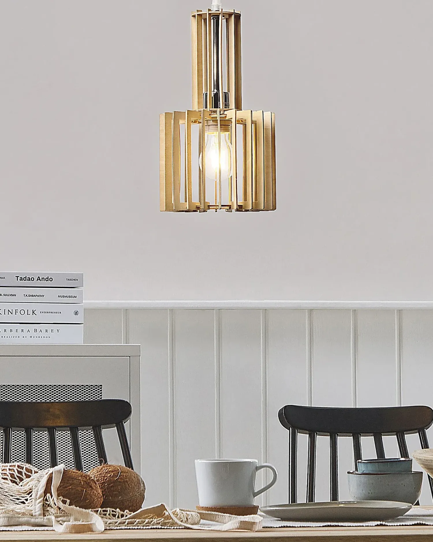 Beliani Lampadario NIARI Marrone chiaro Bianco Marrone Trasparente