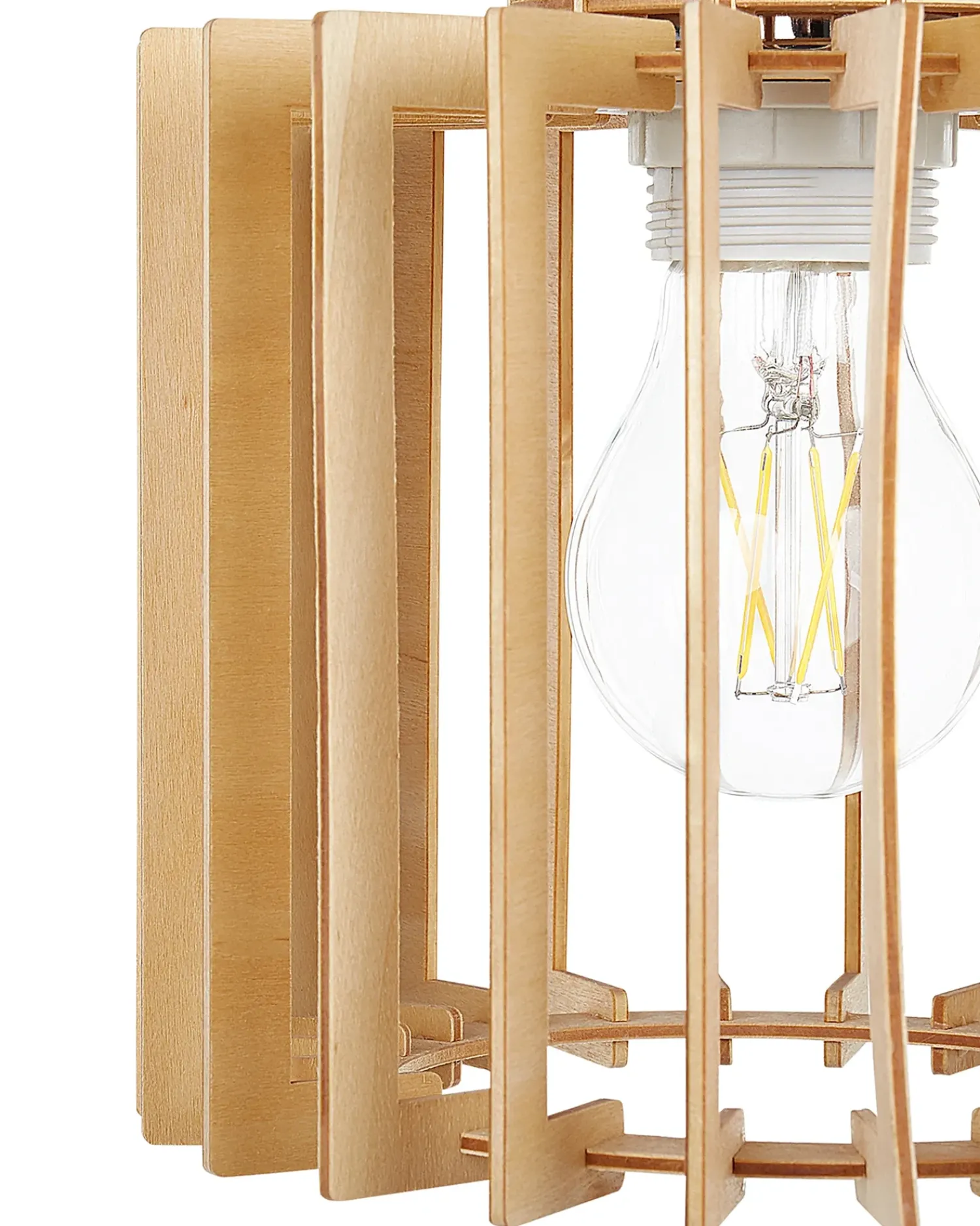 Beliani Lampadario NIARI Marrone chiaro Bianco Marrone Trasparente