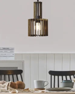 Sale Beliani Lampadario NIARI Marrone scuro Marrone Nero