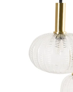 Sale Beliani Lampadario NJORO Vetro Trasparente Trasparente Nero Ottone
