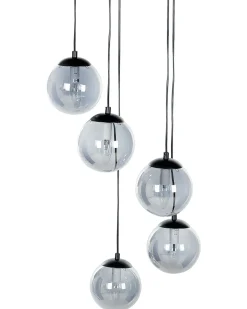 Outlet Beliani Lampadario NOEL Vetro Nero Nero Trasparente