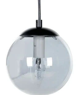 Outlet Beliani Lampadario NOEL Vetro Nero Nero Trasparente
