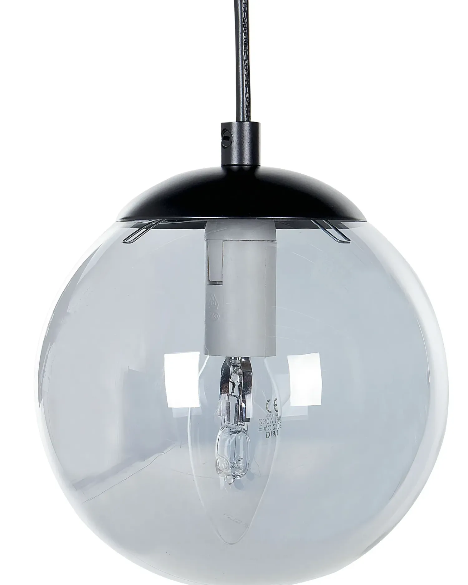 Outlet Beliani Lampadario NOEL Vetro Nero Nero Trasparente