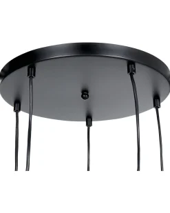 Outlet Beliani Lampadario NOEL Vetro Nero Nero Trasparente